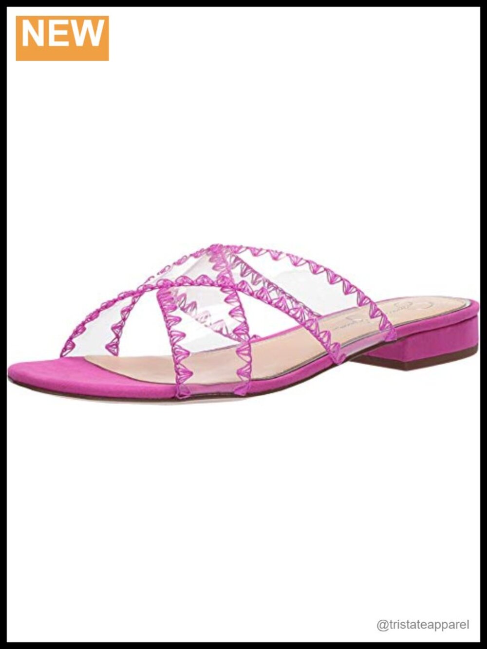 Women's Criss Cross Transparent Slide Sandals Slingback Slip On Flat